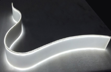 The flexibility of Addlux Flexible Light Sheet allows designers to introduce seamless illumination into complex installations impossible with more traditional lighting solutions.